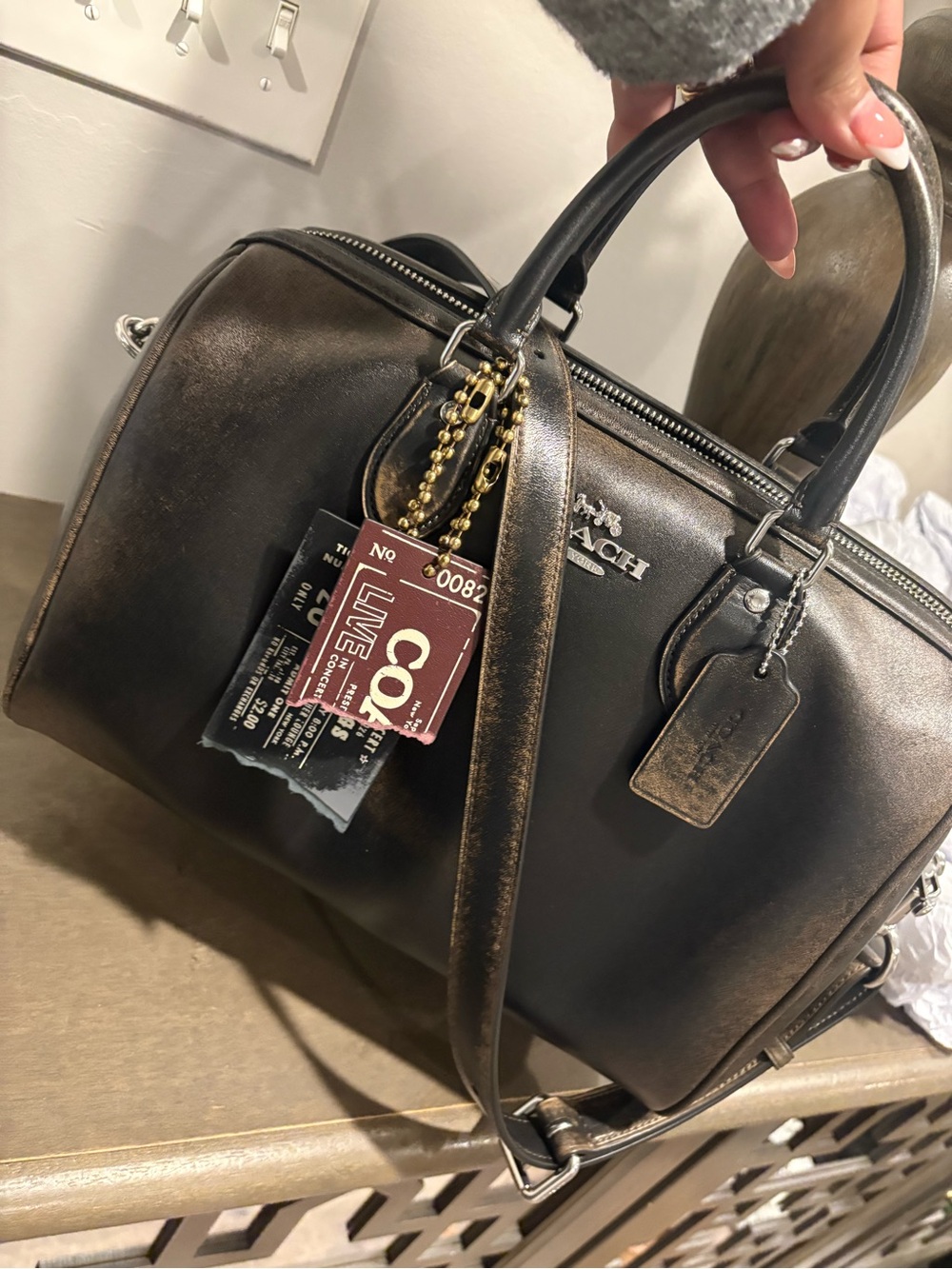 Coach ROWAN LARGE Satchel IN LOVED LEATHER